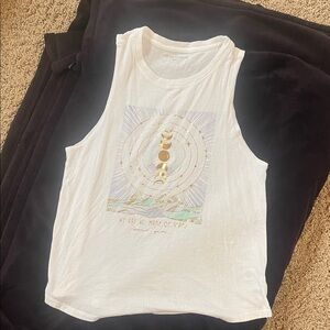 Spiritual Gangster White Tank Top with Gold Accents